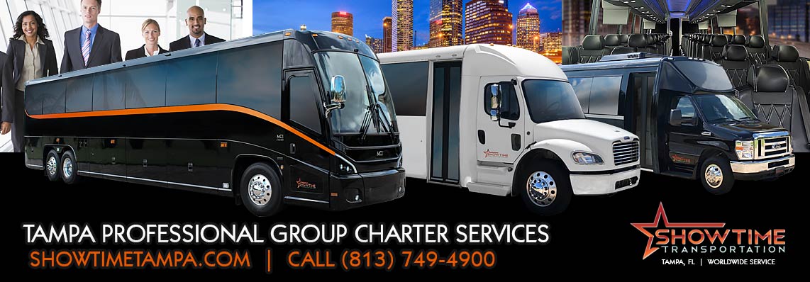 Tampa Group Transportation Service - Tampa Bay Executive Shuttle Bus Charter Rentals | Showtime Transportation