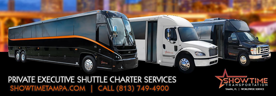 Tampa Private Executive Shuttle Transportation Charter Services | Tampa Executive Bus Rental | Showtime Transportation 